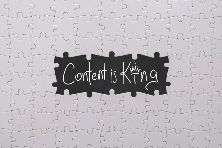 Bild Puzzle Puzzle mit dem Slogan Content is King freigepuzzled.