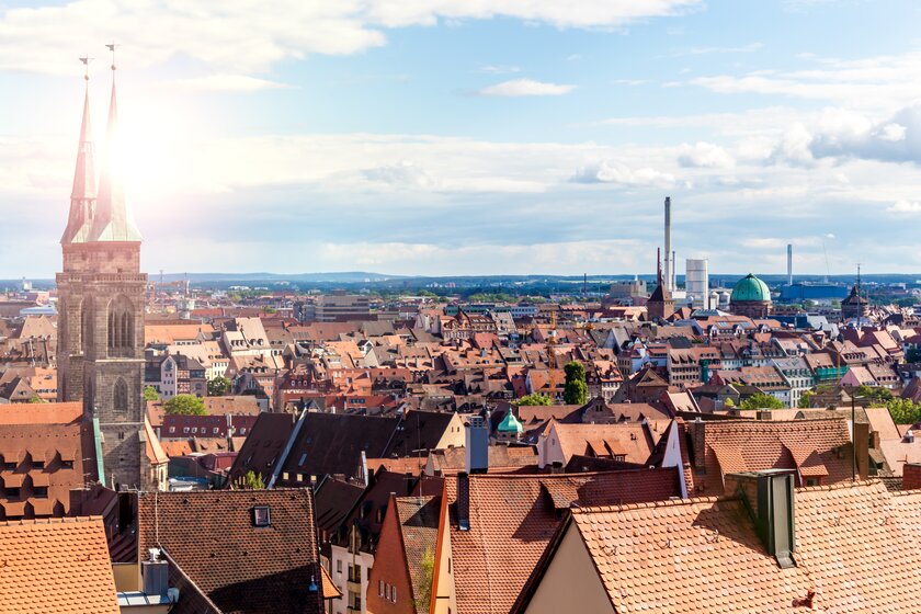 Blick über die Dächer der Nürnberger Altstadt.