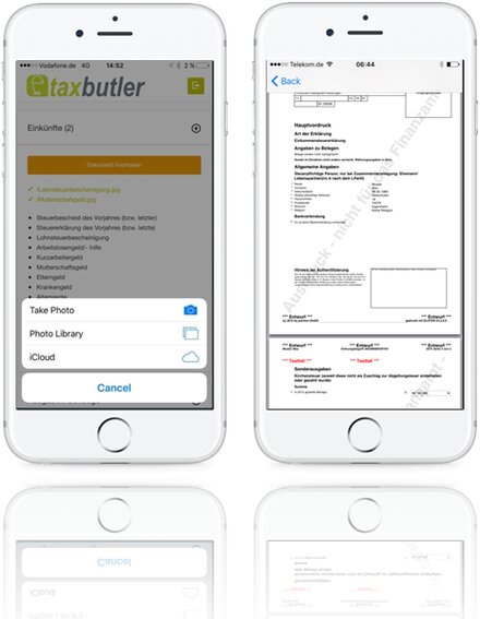 taxbutler App Foto der taxbutler App