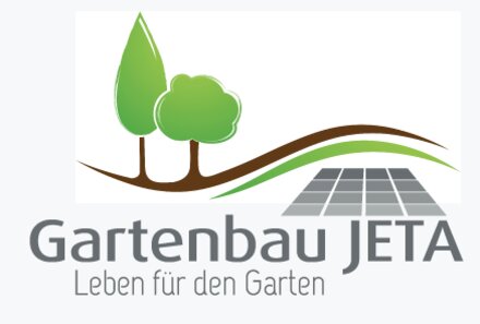 Logo und Schriftzug Gartenbau JETA Logo und Schriftzug der Firma Gartenbau JETA