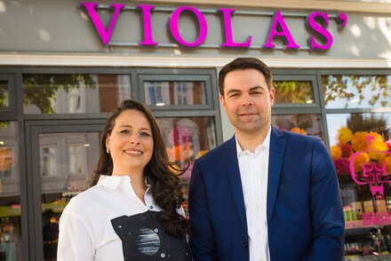 Viola Fuchs und Dr. Dirk Nonnenmacher von VIOLAS' VIOLAS' Gründer Viola Fuchs und Dr. Dirk Nonnenmacher