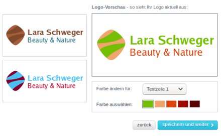 Eine Grafik mit verschiedenen beispielhaften Logodesigns.